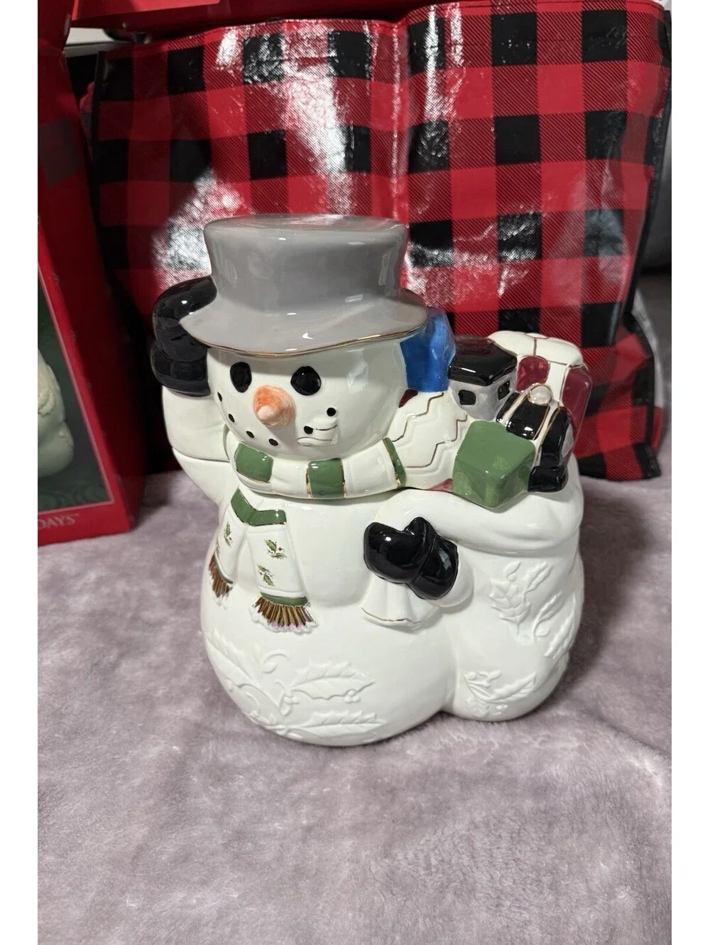 🎅🏻 Christmas Home For The Happy Holidays Snowman Cookie Jar